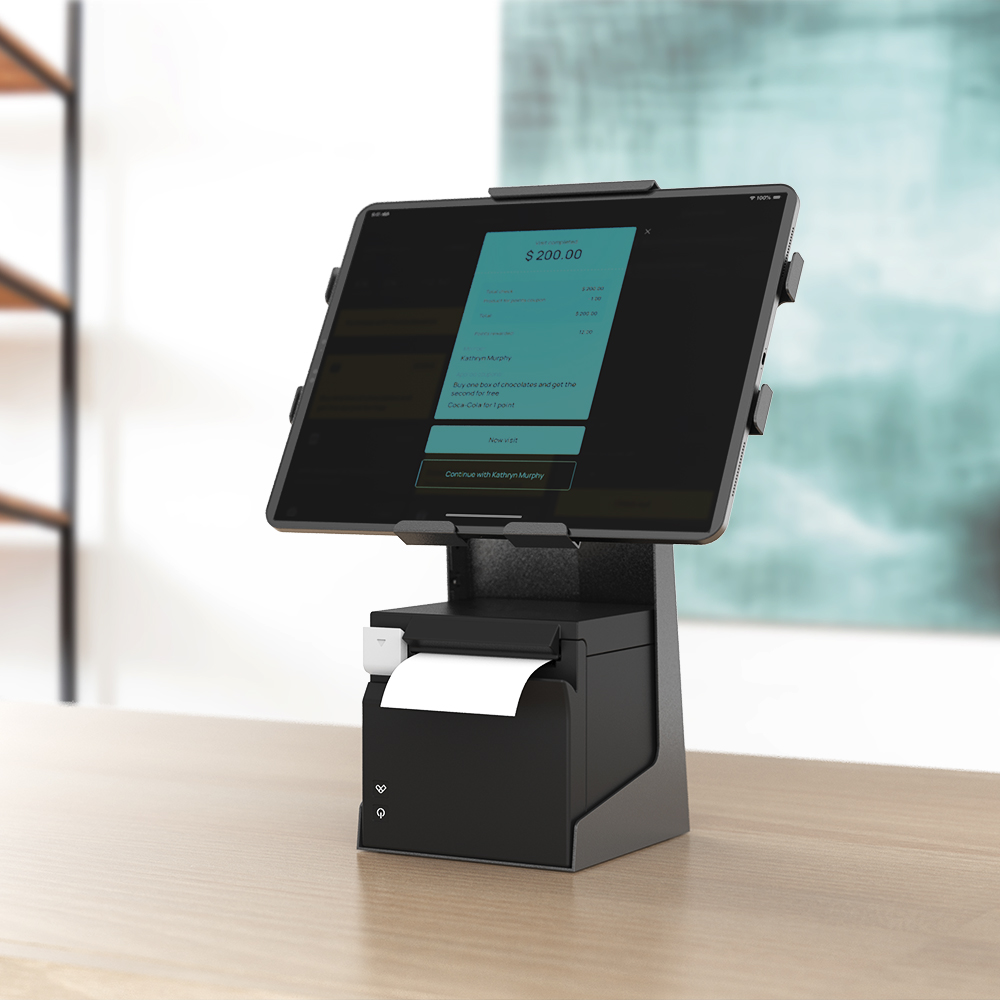 POS stand with printer space